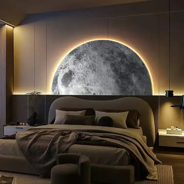 لوحة فنية على شكل كوكب حائط فاخرة حديثة . Modern Luxury Planet Wall Art
