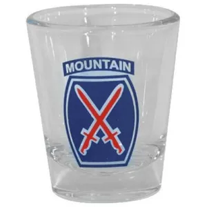 10th Mountain Division Shot Glass (Blue and Red)
