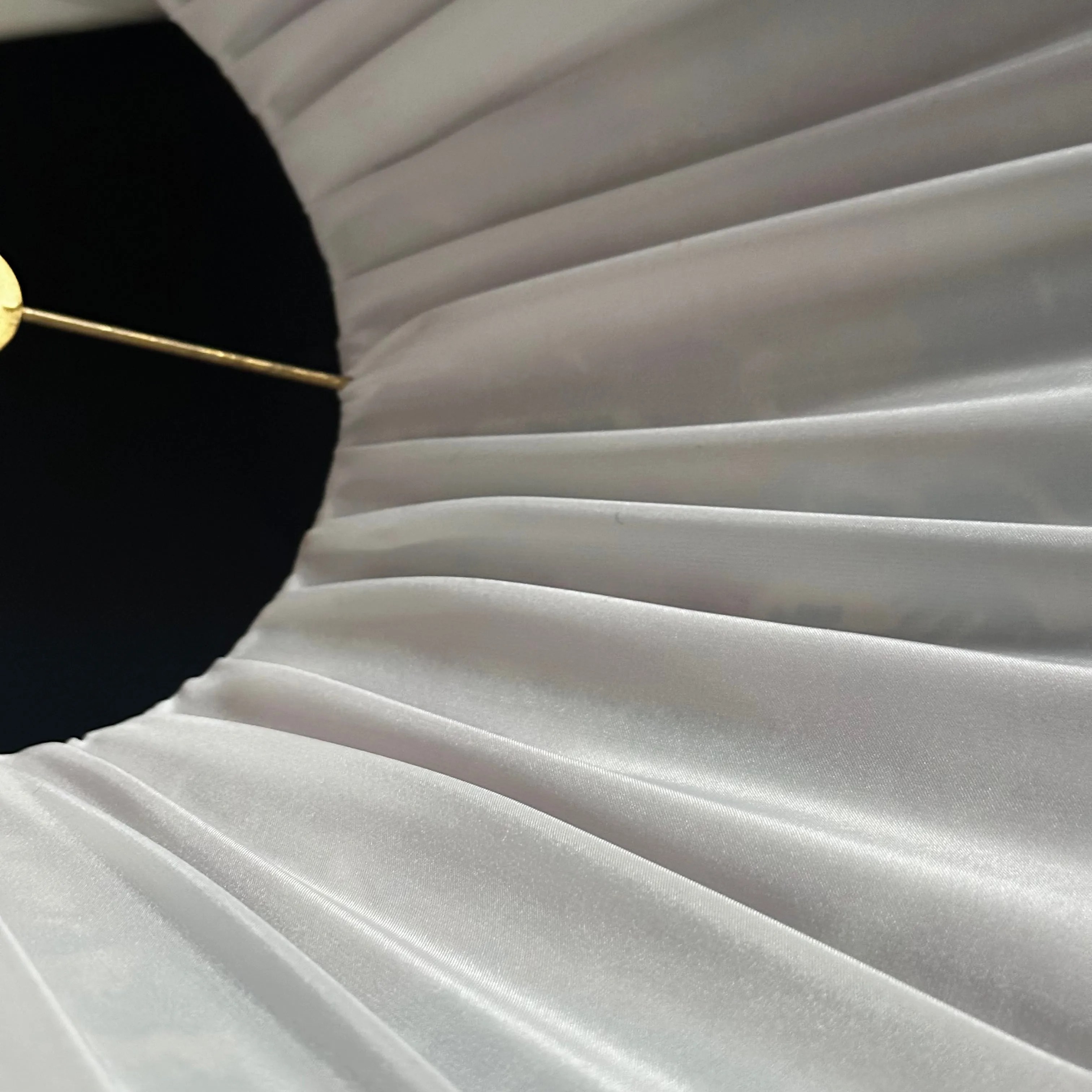 14" Saved NY Pleated Fabric Lampshade Pair E