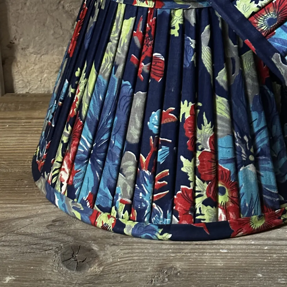 14" Saved NY Pleated Fabric Lampshade Pair E
