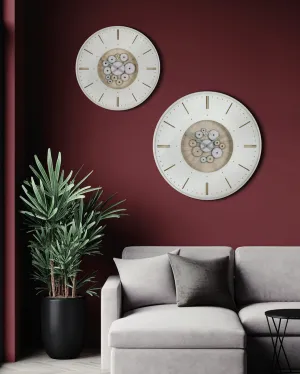 21" Clocksmith Wall Clock  Cog Ivory