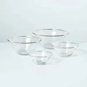 4pc Glass Mixing Bowl Set Clear - Hearth & Hand with Magnolia