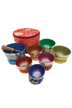 7 Colored Singing Bowls Set