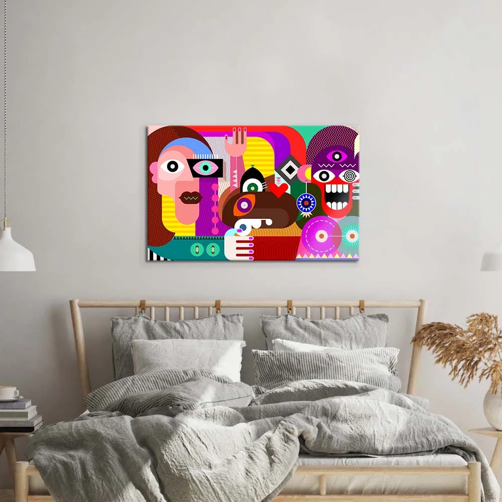 Abstract Women Glass Wall Art