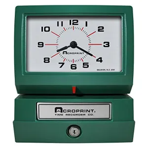 Acroprint Heavy Duty Automatic Time Recorder, Prints Month, Date, Hour (0-23) and Hundredths Time Clock - 150RR4