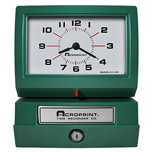 Acroprint Heavy Duty Automatic Time Recorder, Prints Month, Date, Hour (0-23) and Hundredths Time Clock - 150RR4