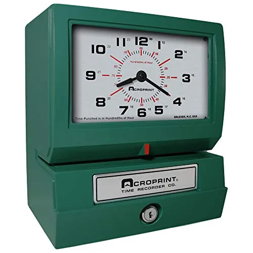 Acroprint Heavy Duty Automatic Time Recorder, Prints Month, Date, Hour (0-23) and Hundredths Time Clock - 150RR4