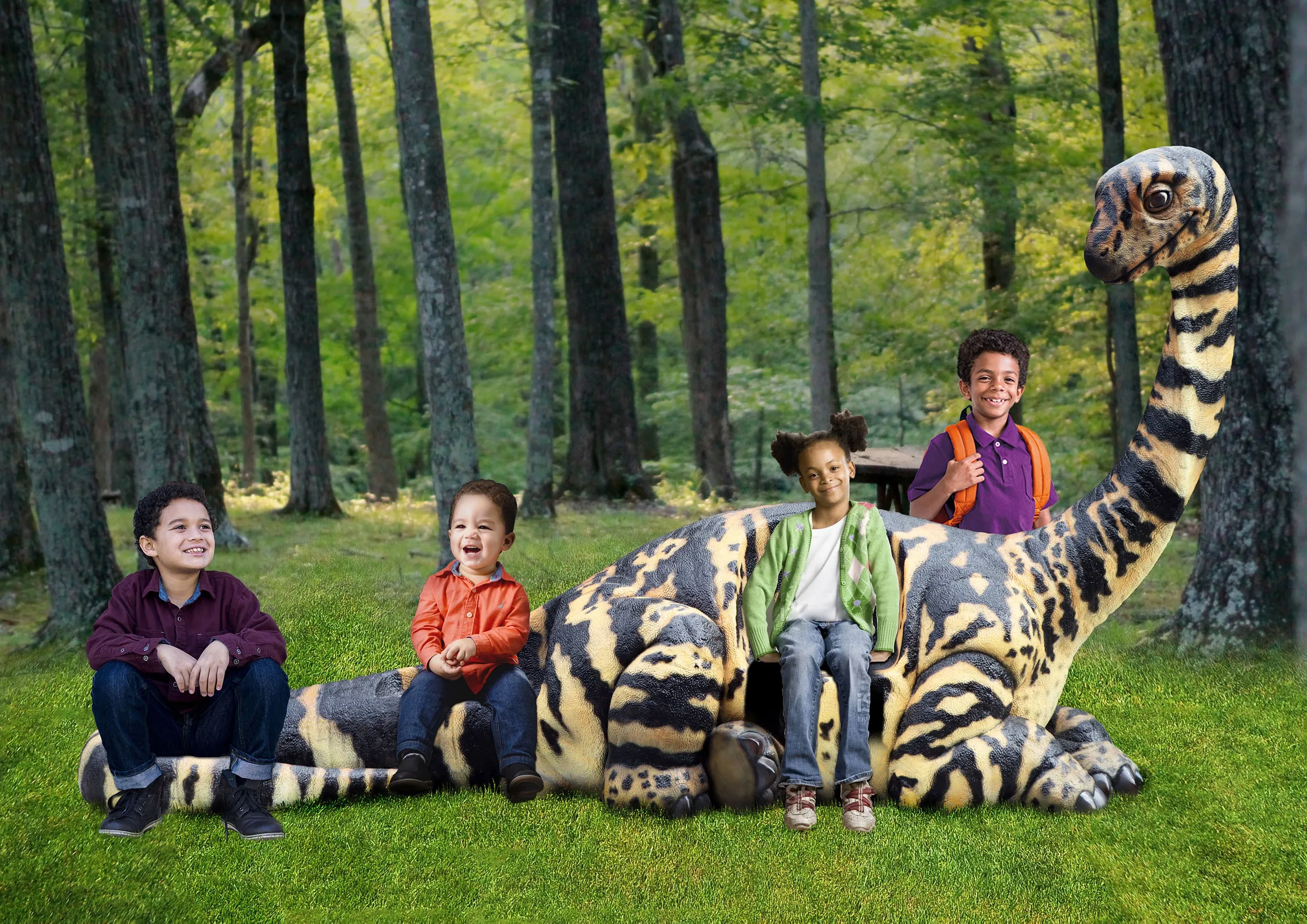 Adolescent Rhoetosaurus Dinosaur Bench Life Size Statue