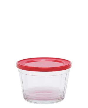 American 600ml Cup Bowl with Plastic Lid - Red
