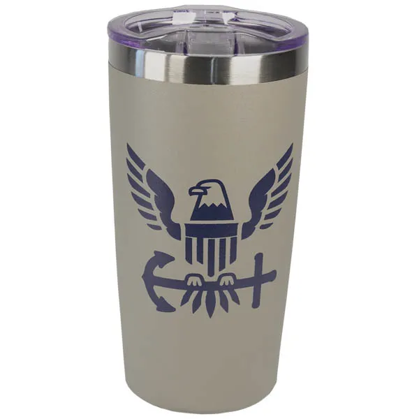 Americas Navy on Grey Tumbler - Yeti Comparable