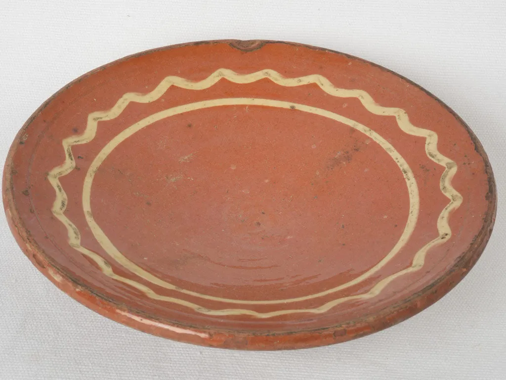 Antique French omelet plate from Saint-Quentin-la-Poterie 9"