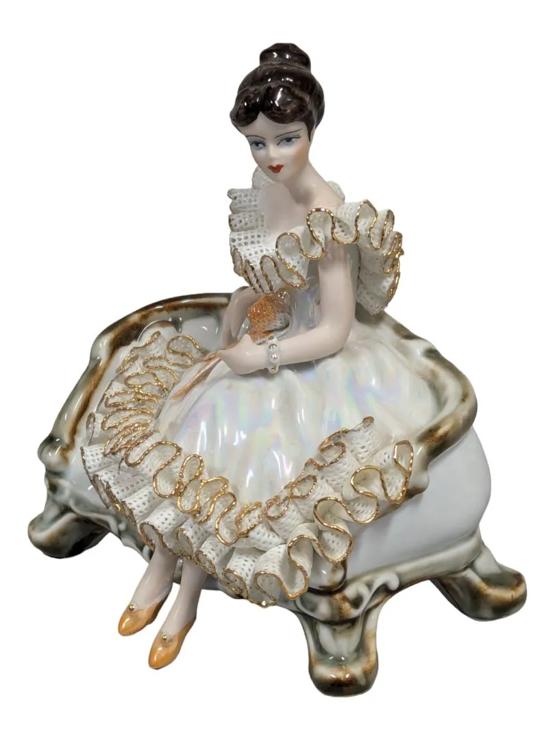 Antique Roceram Romania porcelain figurine