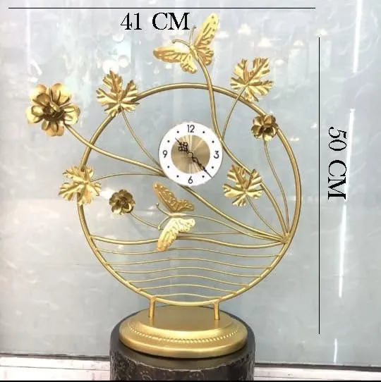 Arcanine Desk Clock Round Modern Butterfly Silent Desk Clock Decorative Clocks for Home Décor Porch Garden Patio Garage (AR-09)
