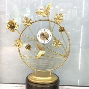 Arcanine Desk Clock Round Modern Butterfly Silent Desk Clock Decorative Clocks for Home Décor Porch Garden Patio Garage (AR-09)