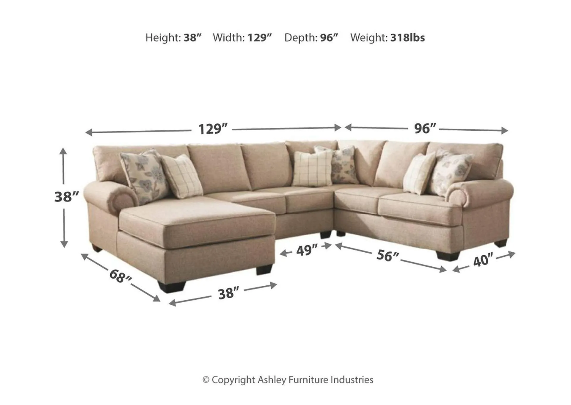 Baceno 3-Piece Sectional with Chaise
