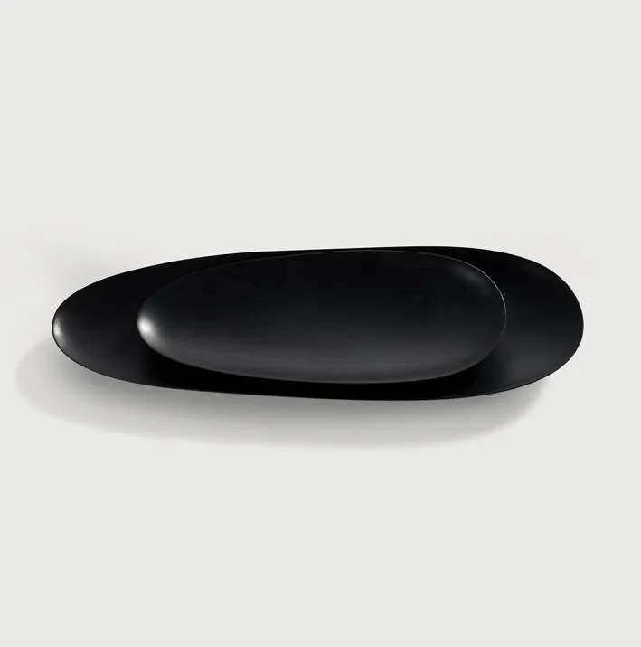 Black Thin Oval Boards Set Of 2