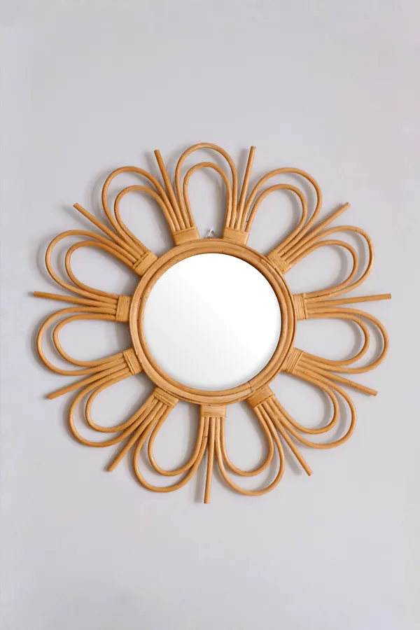 Bong Sunburst Natural Rattan Mirror