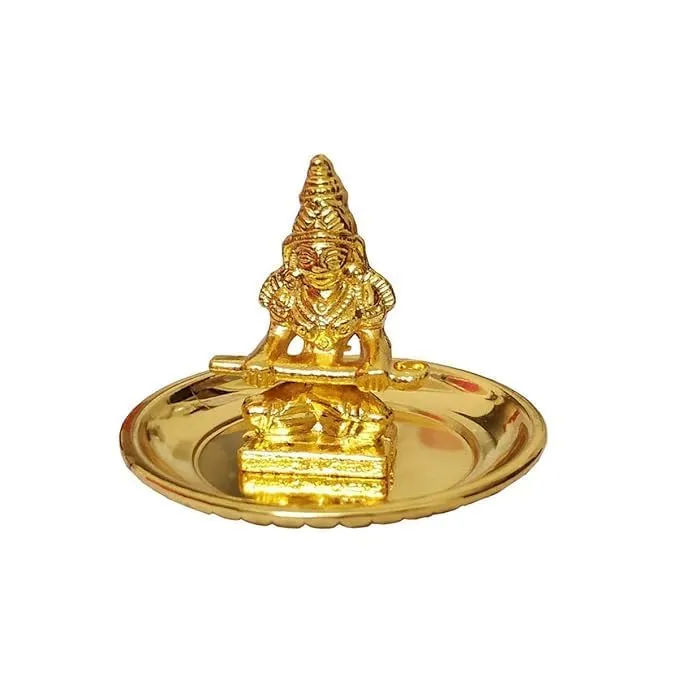Brass Maa Annapurna Devi Idol - Goddess of Food - Gold Accents