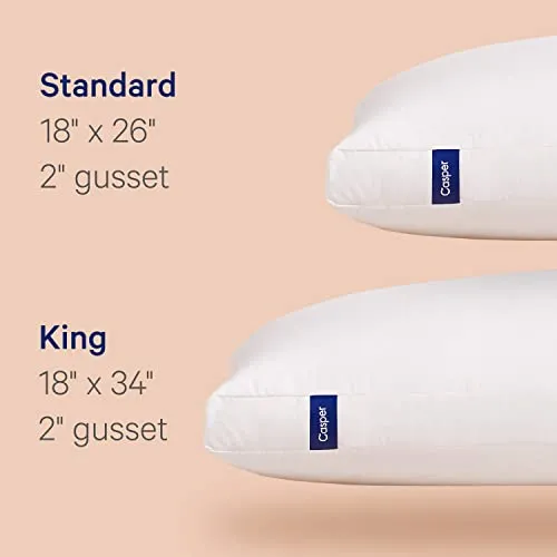 Casper Sleep Down Pillow for Sleeping, Standard, White