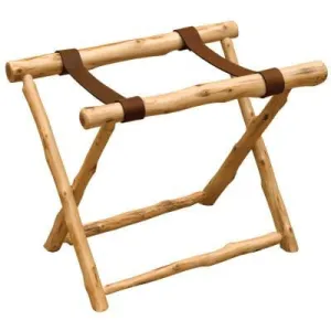 Cedar Log Luggage Rack