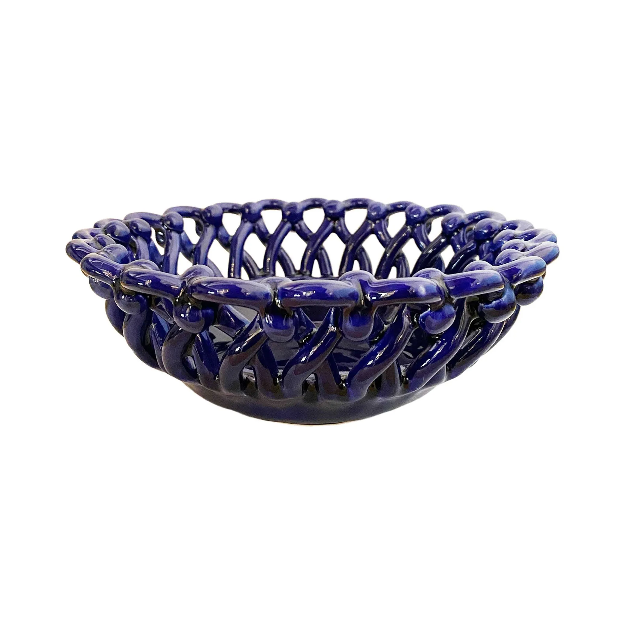 Ceramic Basket Small Indigo
