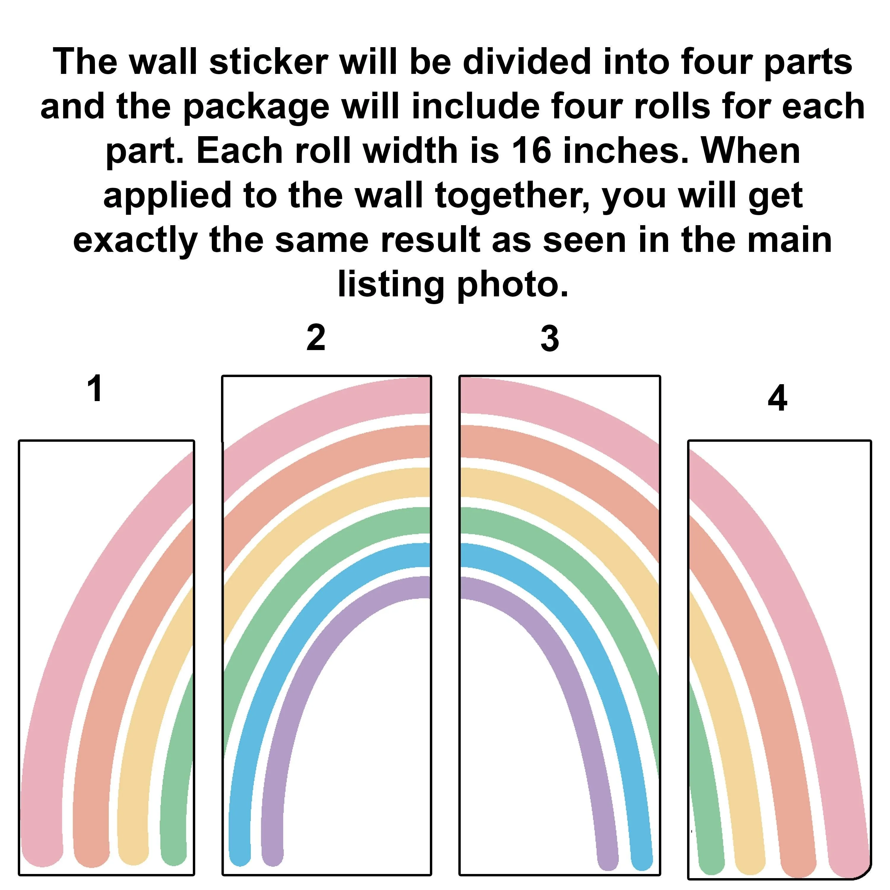 Charming Boho Style Rainbow Wall Sticker - Nursery Room Cute Decal Decor