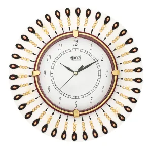 CIRCADIAN Ajanta Yellow Diamond Wooden Wall Analog Clock For Home Living Room Office (Yellow, 12 X 12 In)
