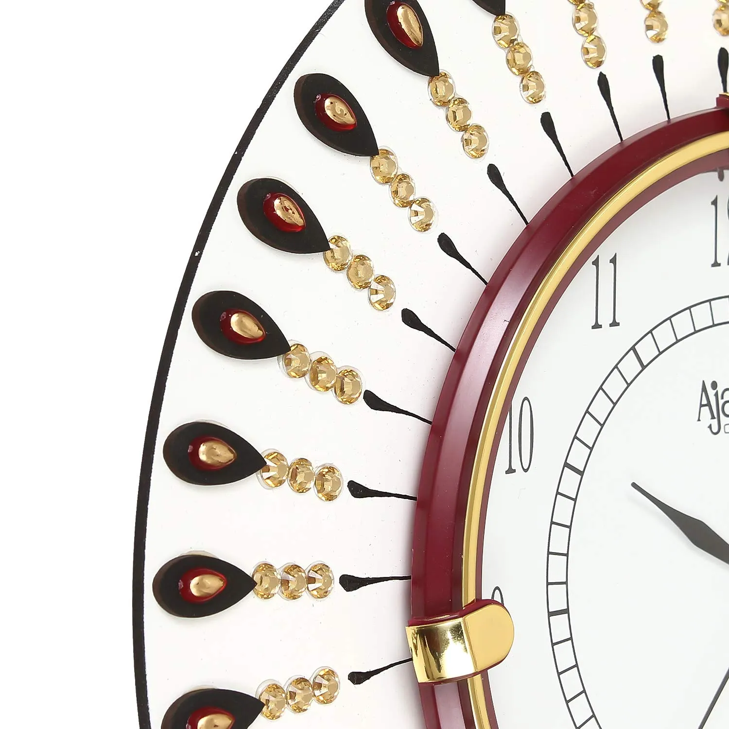 CIRCADIAN Ajanta Yellow Diamond Wooden Wall Analog Clock For Home Living Room Office (Yellow, 12 X 12 In)