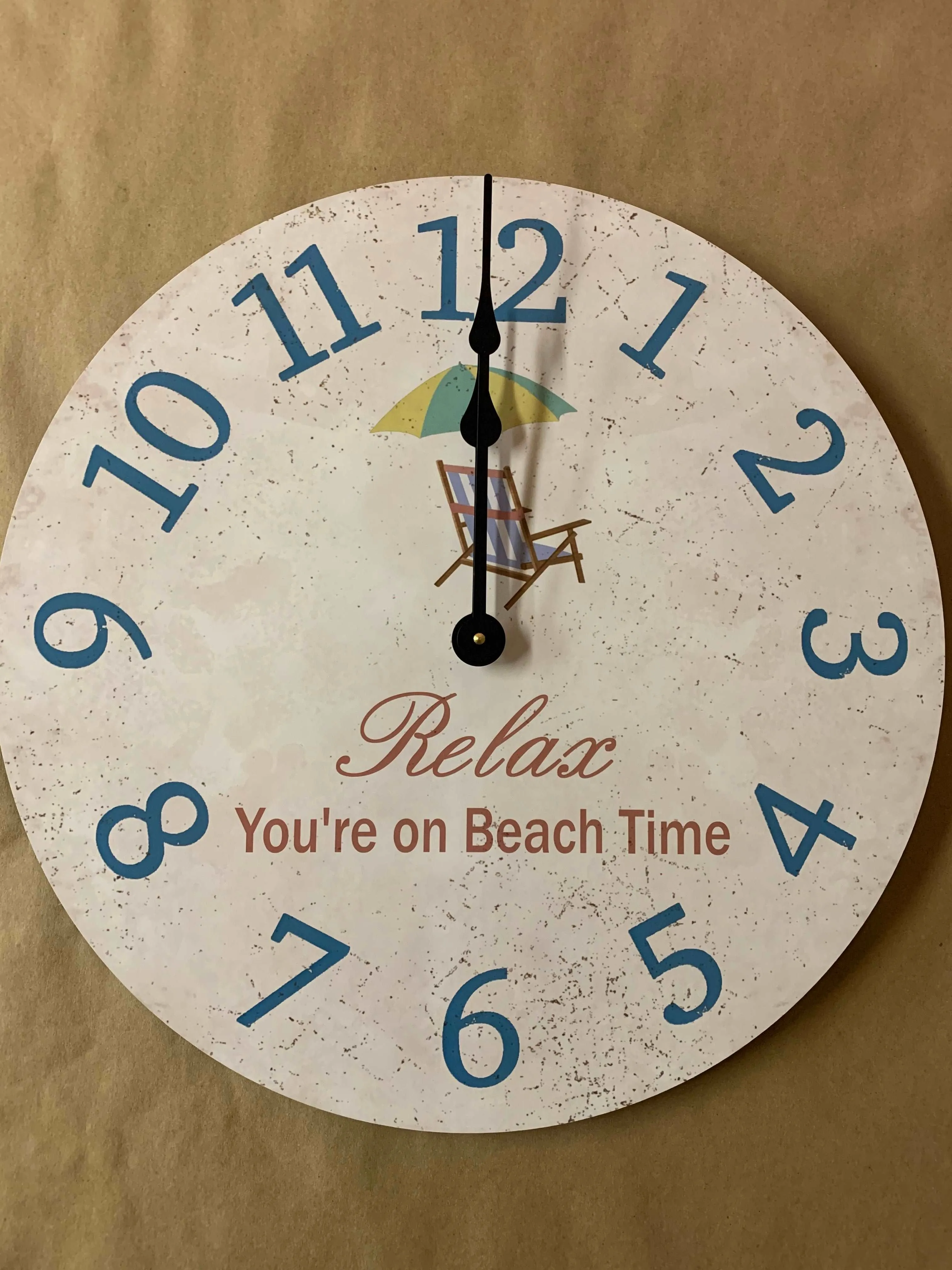 Coastal Relax You're on Beach Time Clock - Beach House Essential