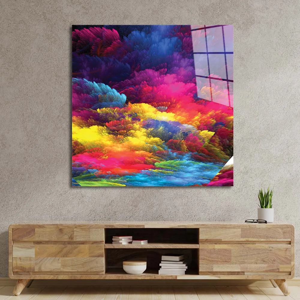 Colourful Clouds Glass Wall Art