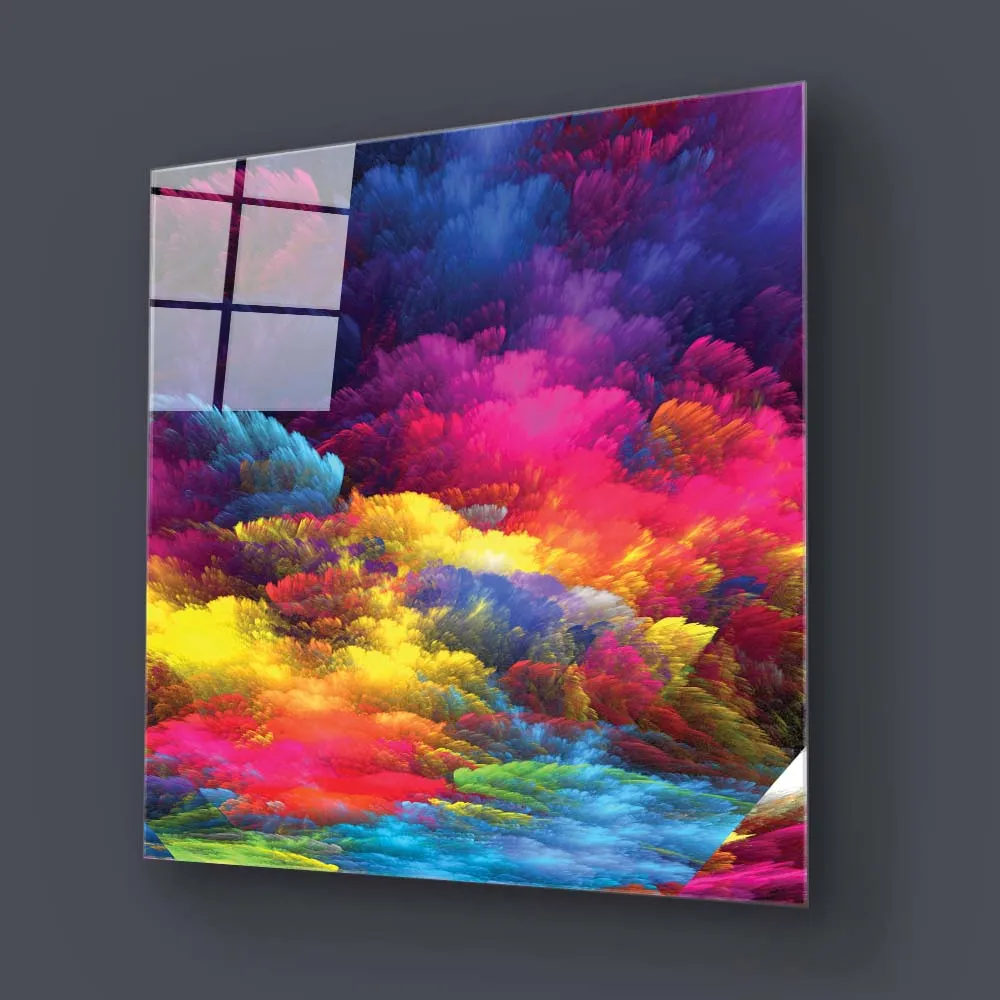Colourful Clouds Glass Wall Art