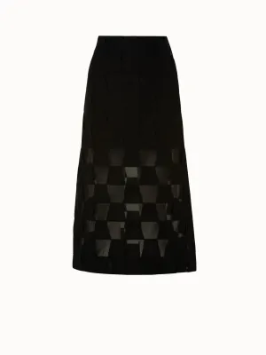 Cotton Voile Mirrored Trapezoid Long Skirt
