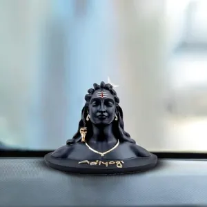 Craftminds Adiyogi Shiva Statue for Car Dash Board, Pooja & Gift | Resin Adiyogi Shiva Idol | Mahadev Murti | Lord Adiyogi Shankara Handcrafted Figurine for Home Decor, (3.5 inch)