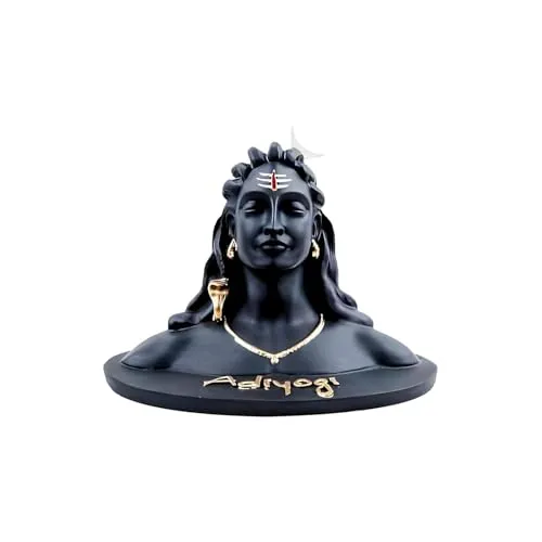 Craftminds Adiyogi Shiva Statue for Car Dash Board, Pooja & Gift | Resin Adiyogi Shiva Idol | Mahadev Murti | Lord Adiyogi Shankara Handcrafted Figurine for Home Decor, (3.5 inch)