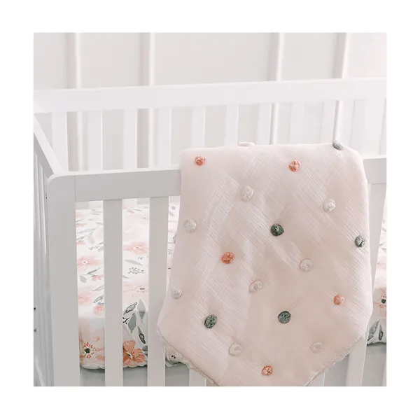 Crane Parker Pom Pom Quilted Baby Blanket