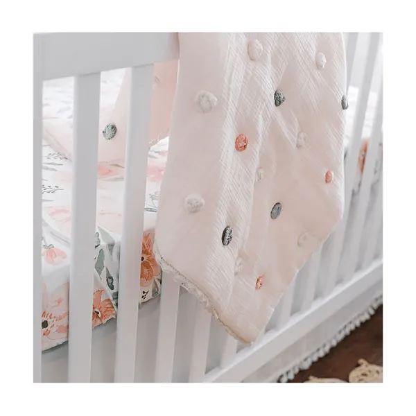Crane Parker Pom Pom Quilted Baby Blanket