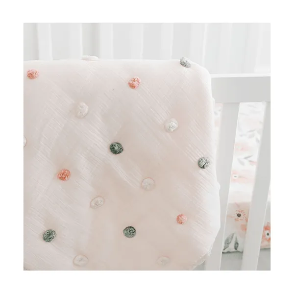 Crane Parker Pom Pom Quilted Baby Blanket
