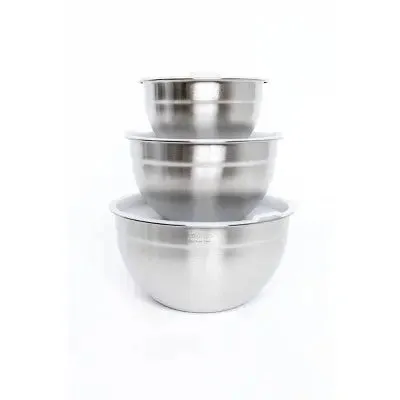 Cuisinart Set of 3 Stainless Steel Mixing Bowls with Lids - CTG-00-SMB
