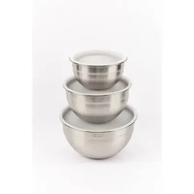 Cuisinart Set of 3 Stainless Steel Mixing Bowls with Lids - CTG-00-SMB