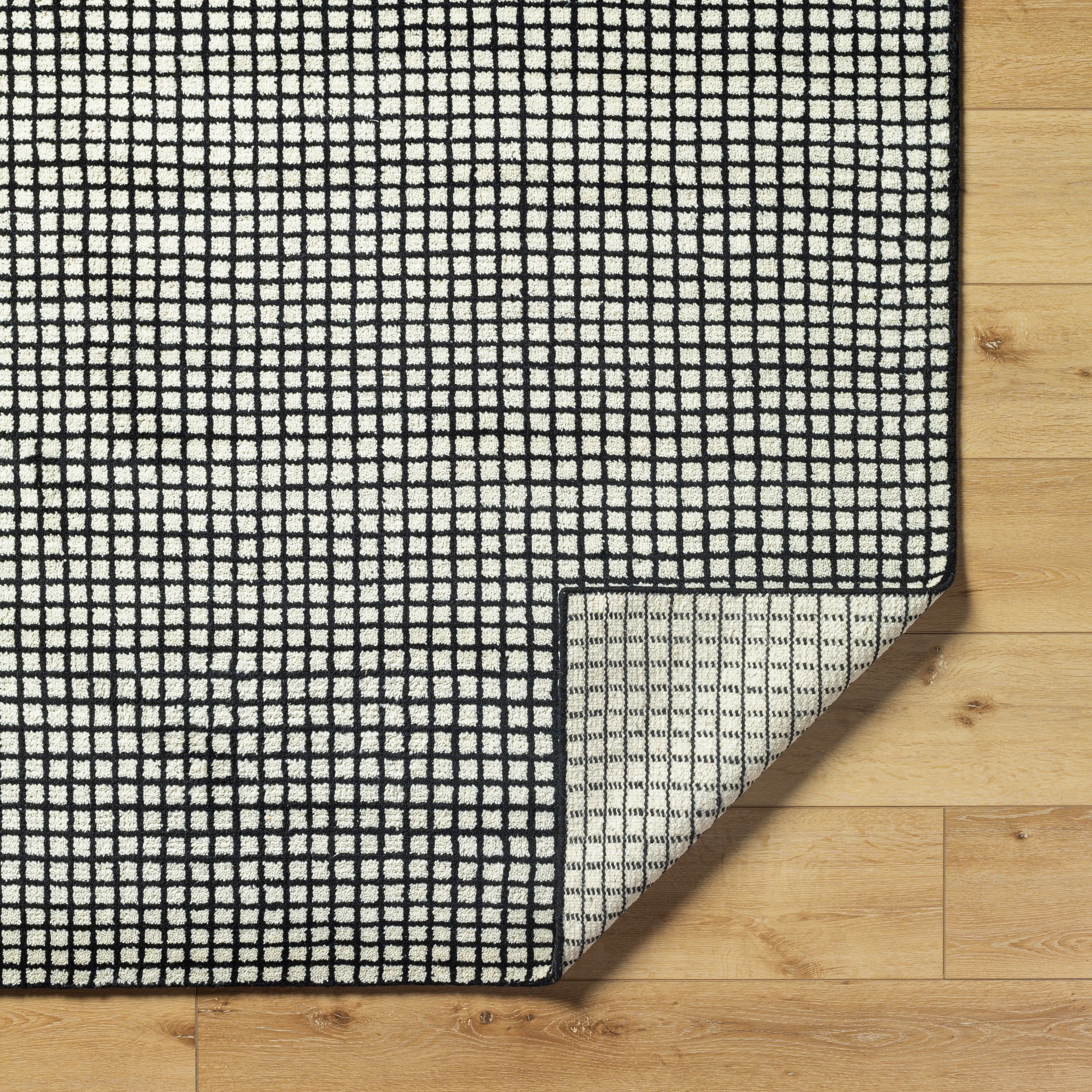 Damian Black Grid Rug