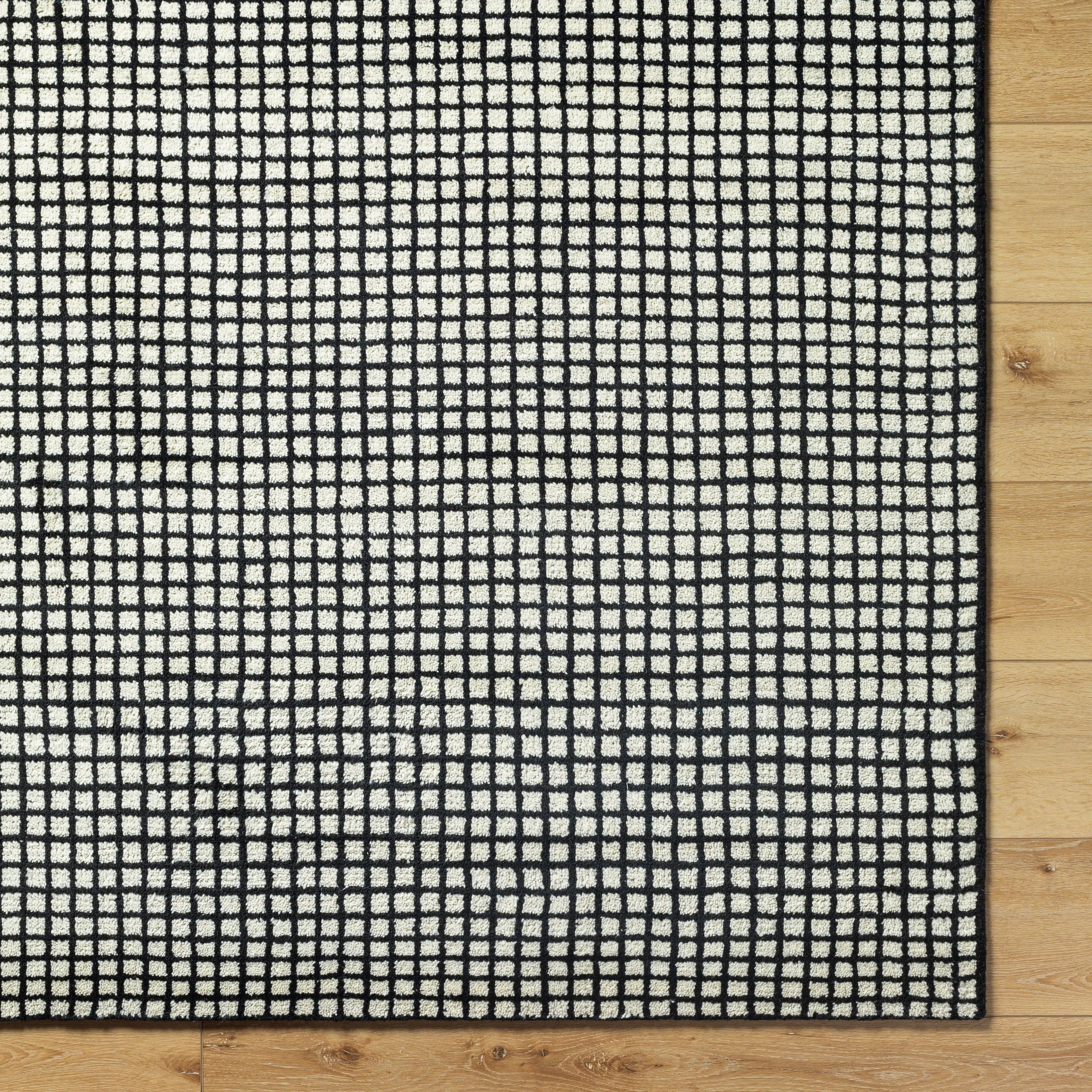 Damian Black Grid Rug