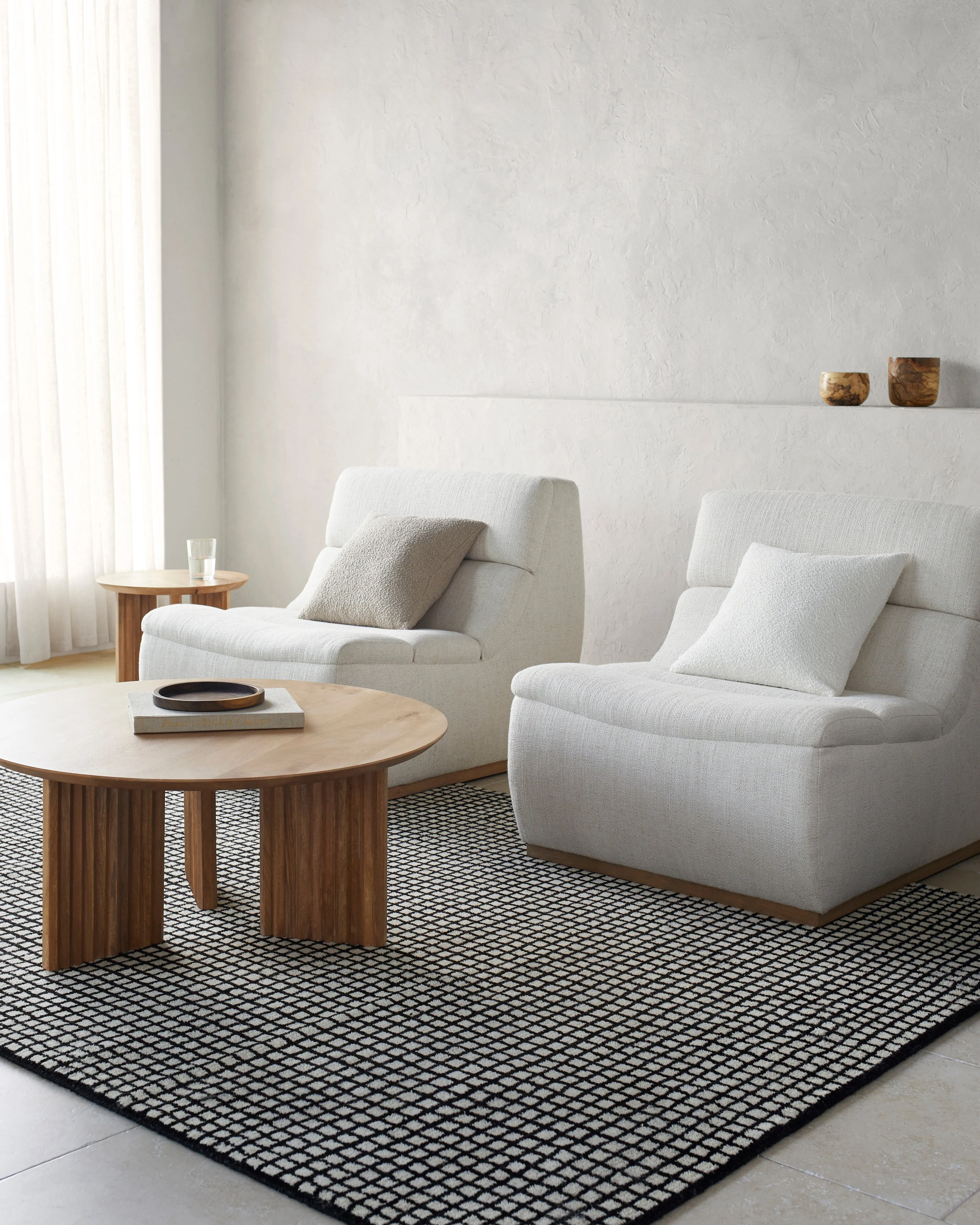 Damian Black Grid Rug