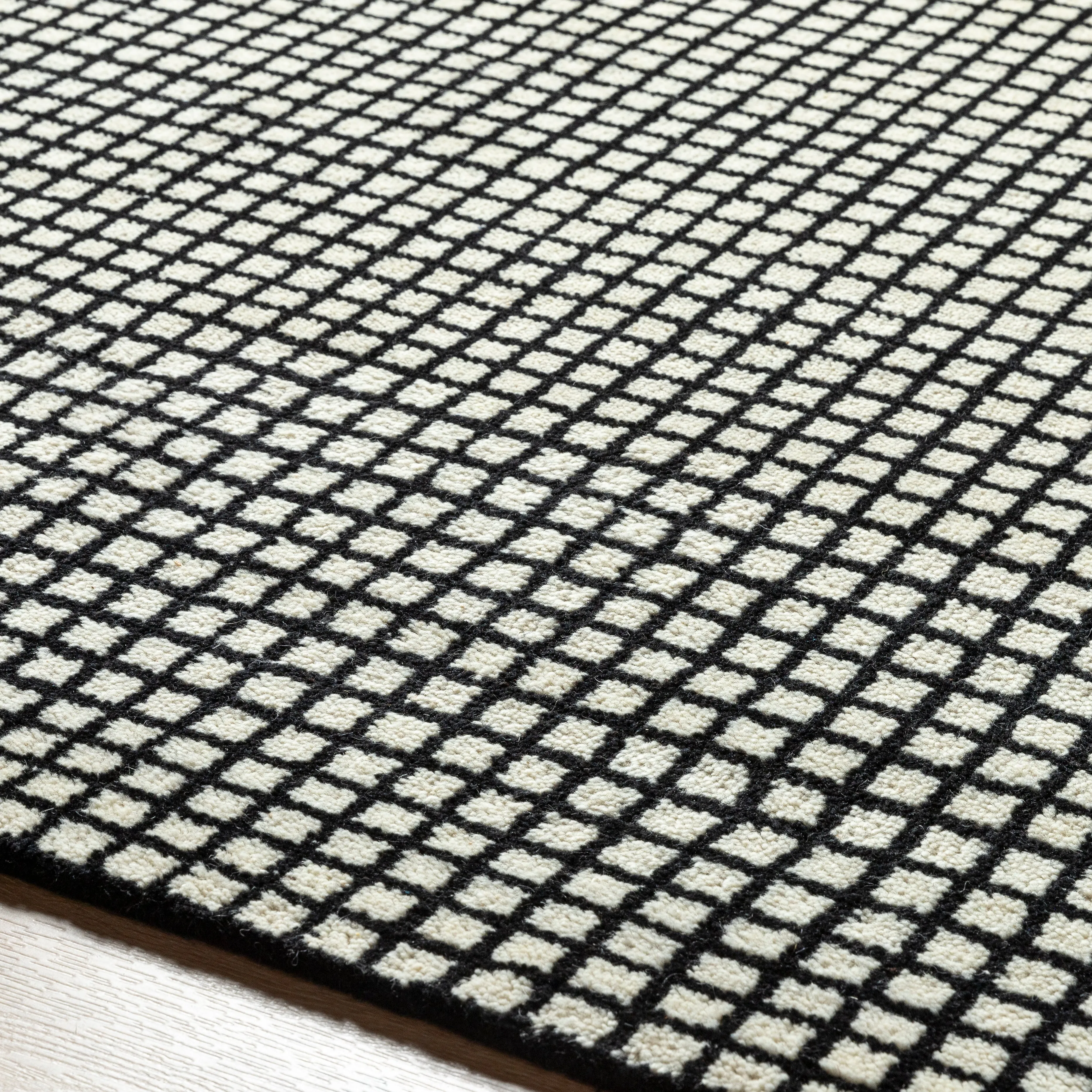 Damian Black Grid Rug
