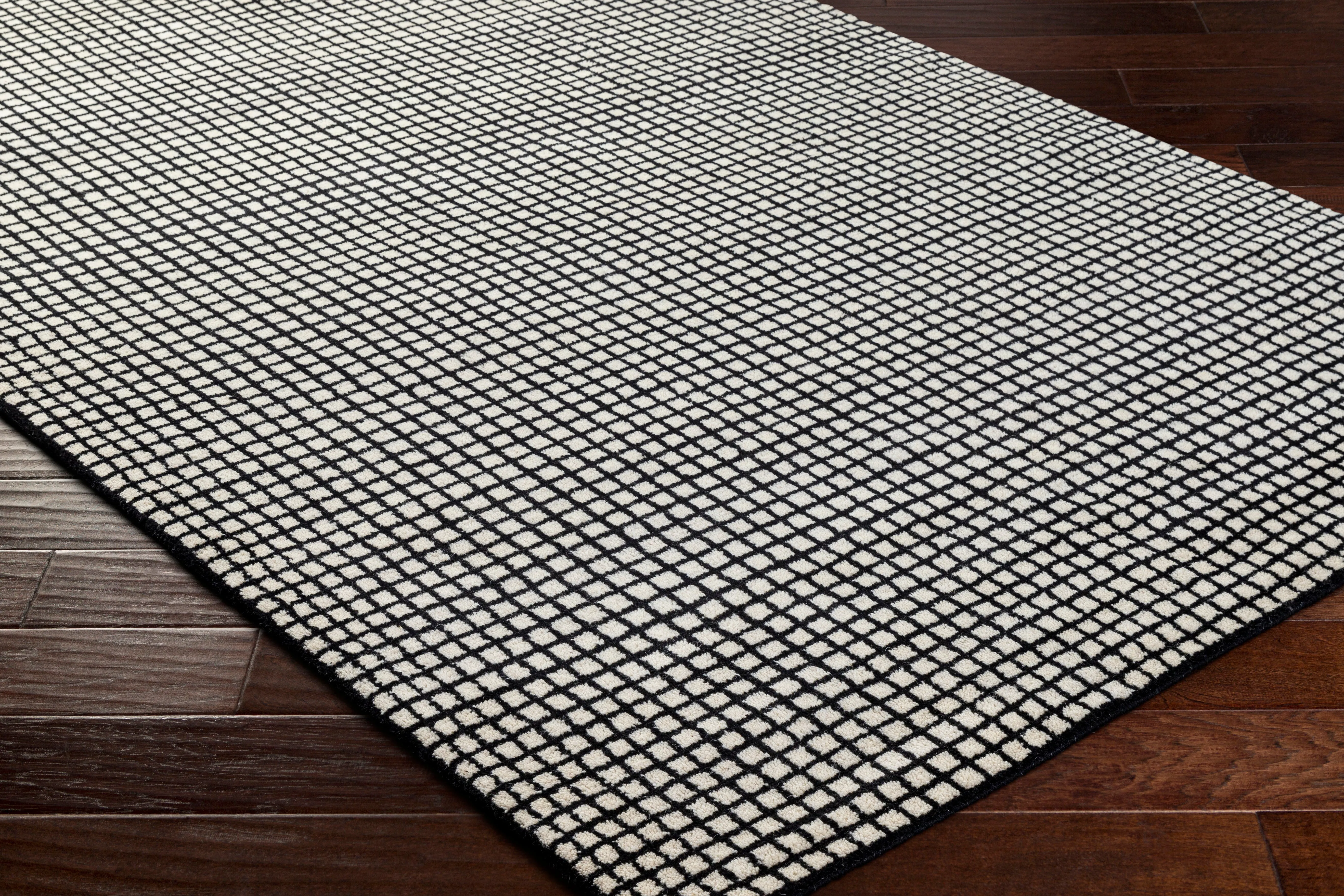 Damian Black Grid Rug