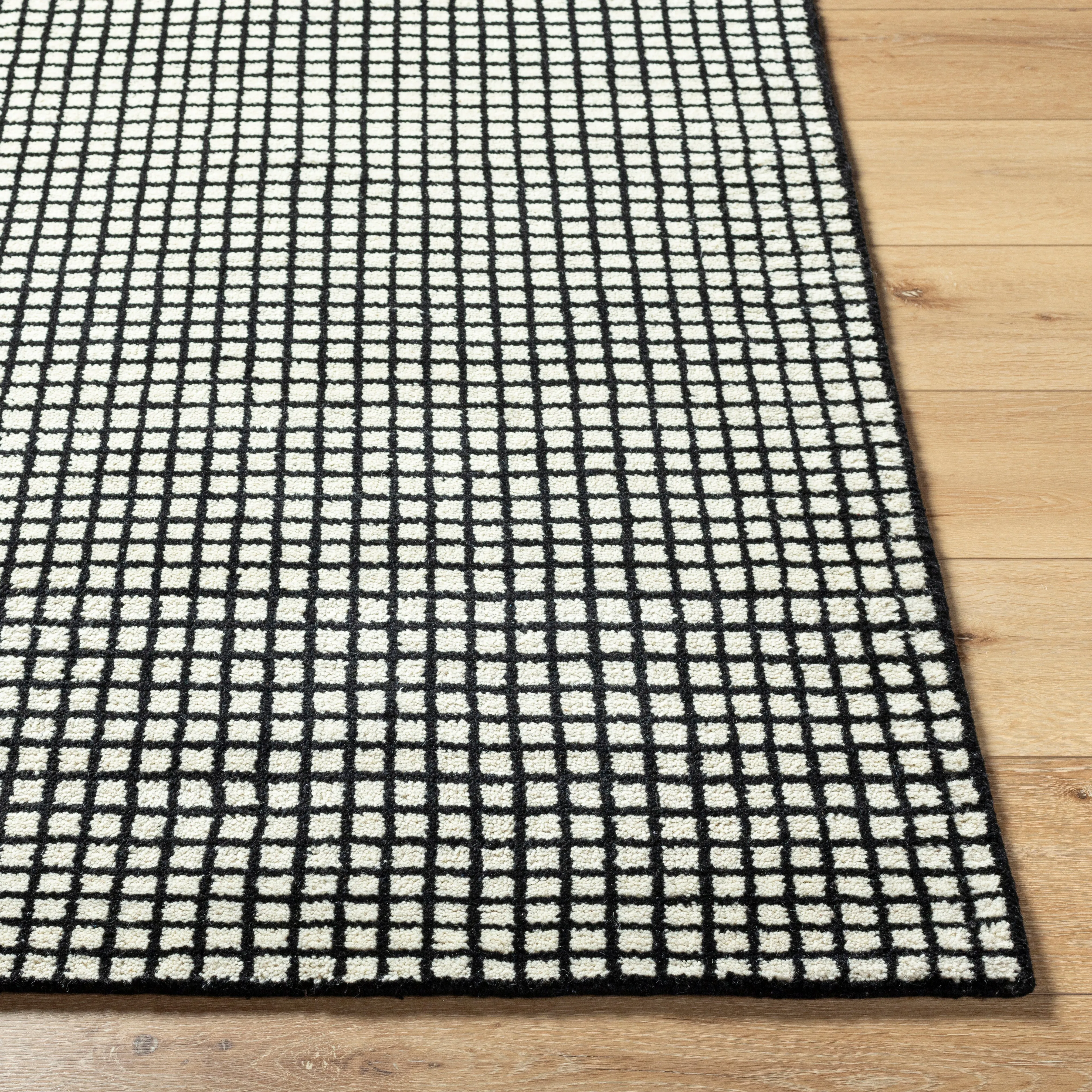 Damian Black Grid Rug