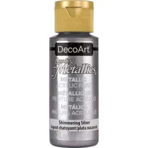 Deco Art - Dazzling Metallics Acrylic Paint 2oz - Shimmer Silver