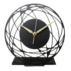 Decorila Metal Tabletop Desk Clock, Office Clock Decor, Above Desktop Clock, Office Gift,Business Gift Idea,Silent Metal Desk Clock,Shelf Clock Decor