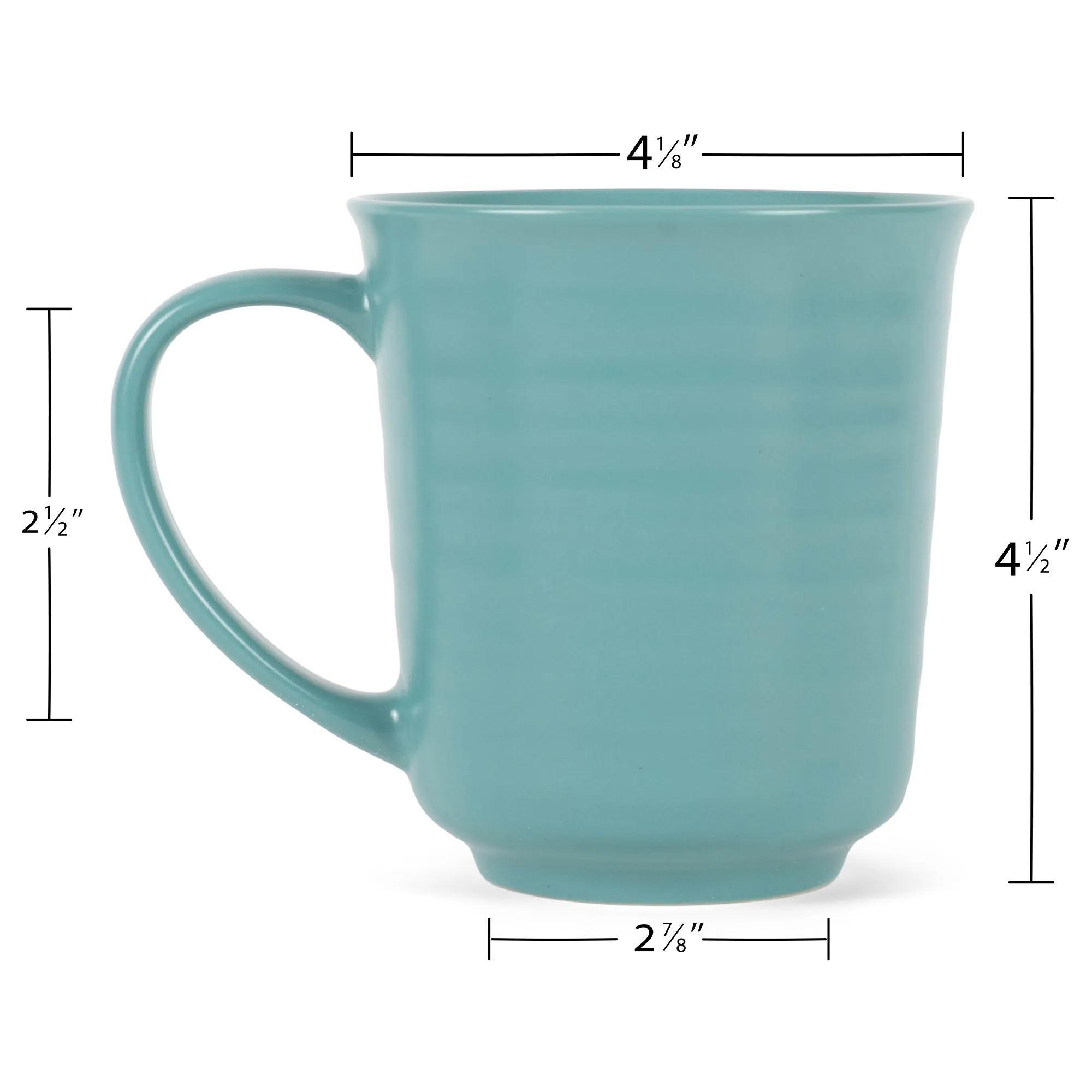 Elanze Designs Turquoise Matte Glaze Finish 17 ounce Stoneware Coffee Cup Mugs Set of 4