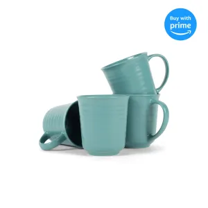Elanze Designs Turquoise Matte Glaze Finish 17 ounce Stoneware Coffee Cup Mugs Set of 4