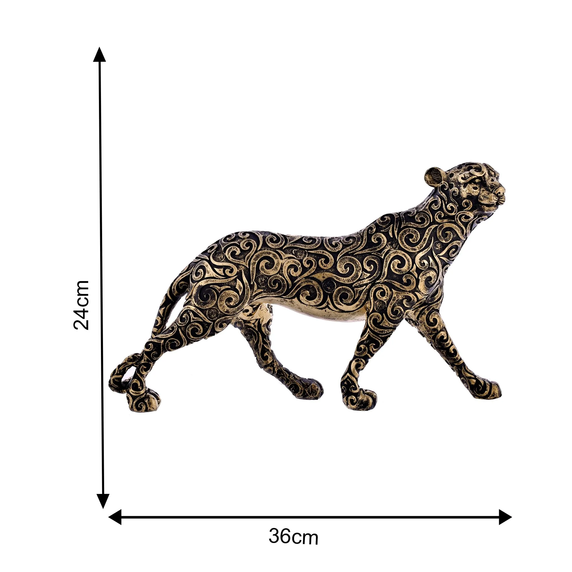 Elara Craft Panther Animal Showpiece Antique Design Sculpture for Home Dcor,Showpiece for Living Room Table Dcor (36X24 CM) GALEXY-STACHU-02